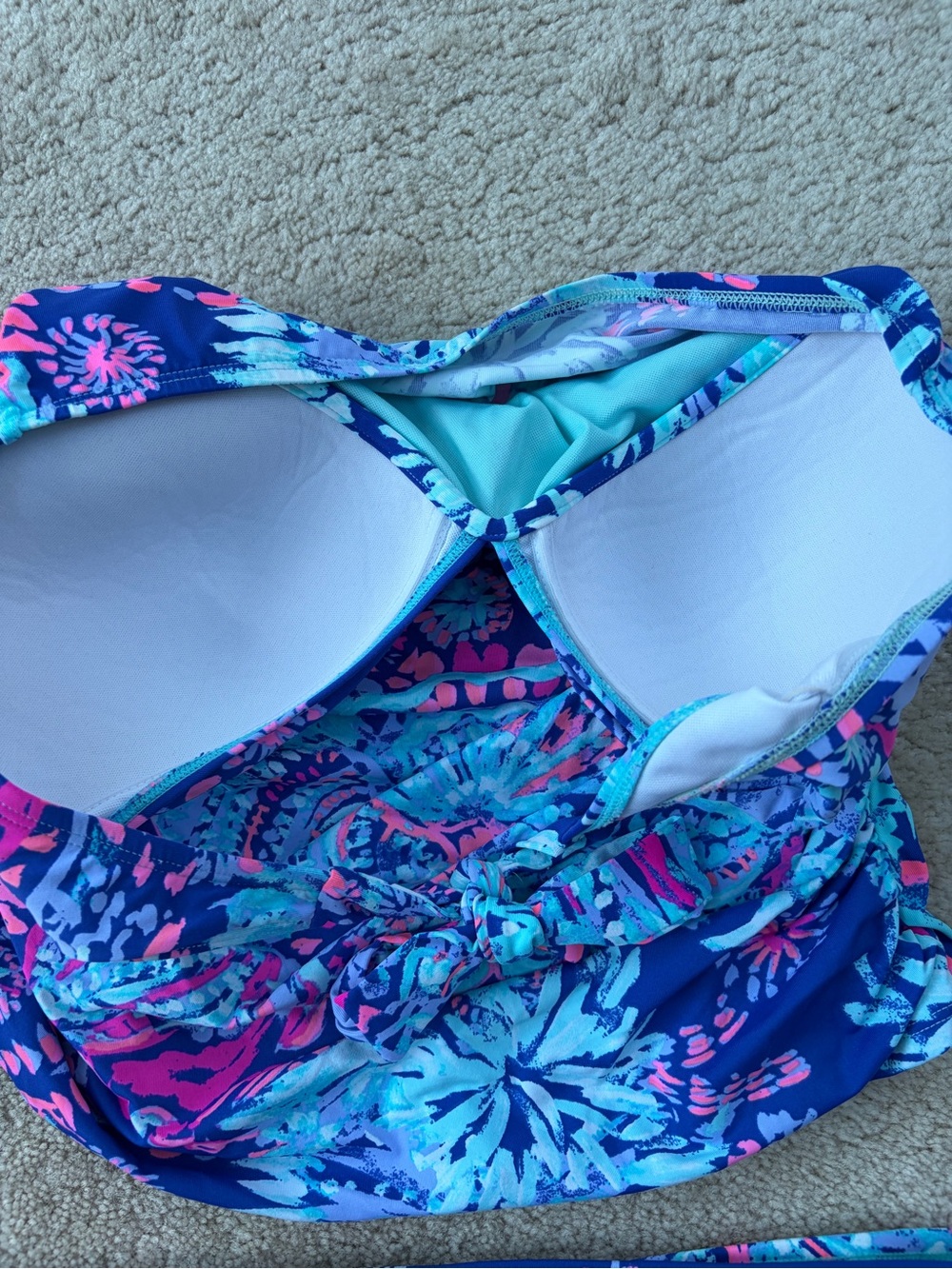 Lilly Pulitzer Top Size 4 Bottom Size 6 Twilight Blue Tankini Two Piece Swimsuit - Picture 4 of 9